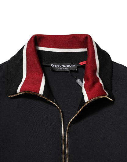 Dolce &amp; Gabbana – Schwarzes DG King-Sweatshirt mit durchgehendem Reißverschluss