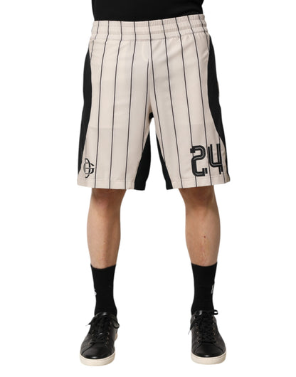 Dolce &amp; Gabbana – Sweatshorts aus Polyester mit DG-Logo in Off-White