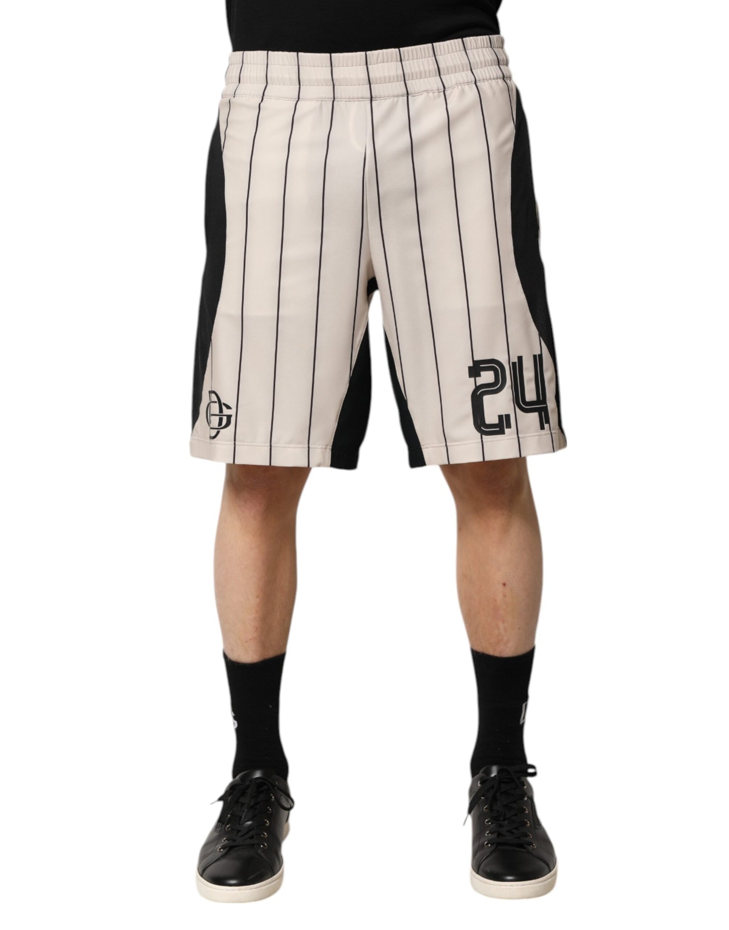 Dolce &amp; Gabbana – Sweatshorts aus Polyester mit DG-Logo in Off-White