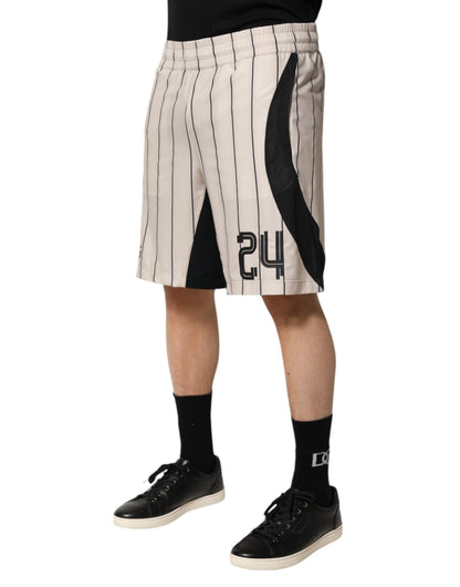 Dolce &amp; Gabbana – Sweatshorts aus Polyester mit DG-Logo in Off-White