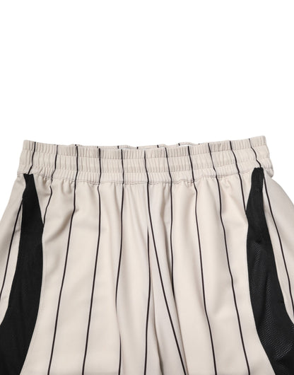 Dolce &amp; Gabbana – Sweatshorts aus Polyester mit DG-Logo in Off-White