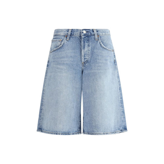 Agolde Hellblaue Baumwoll-Bermudashorts