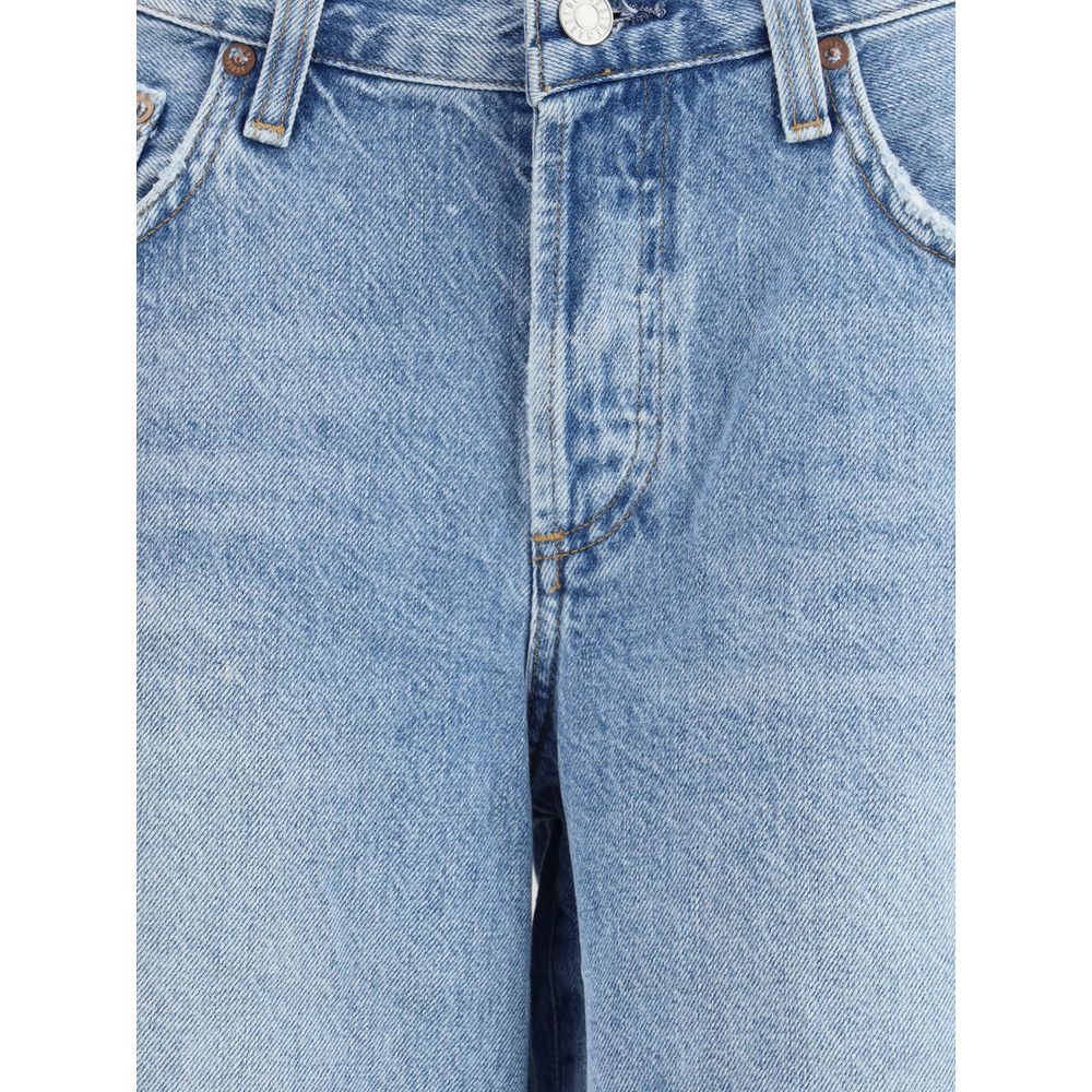 Agolde Hellblaue Baumwoll-Bermudashorts