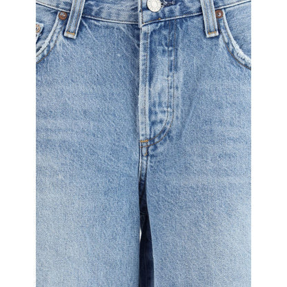 Agolde Hellblaue Baumwoll-Bermudashorts