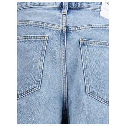 Agolde Hellblaue Baumwoll-Bermudashorts