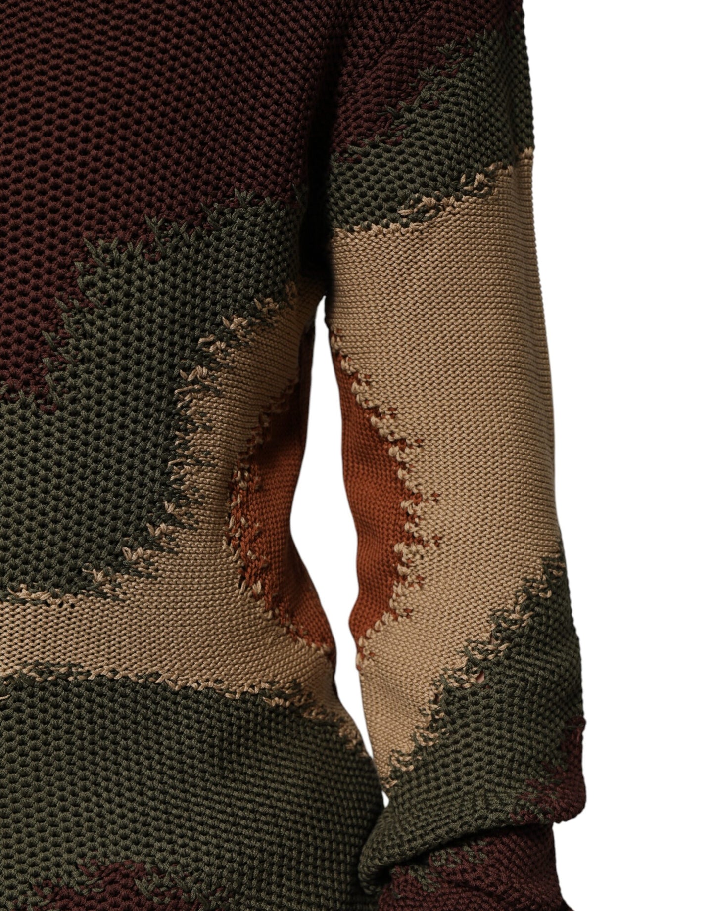 Dolce &amp; Gabbana Mehrfarbiger abstrakter Herrenpullover aus Baumwolle