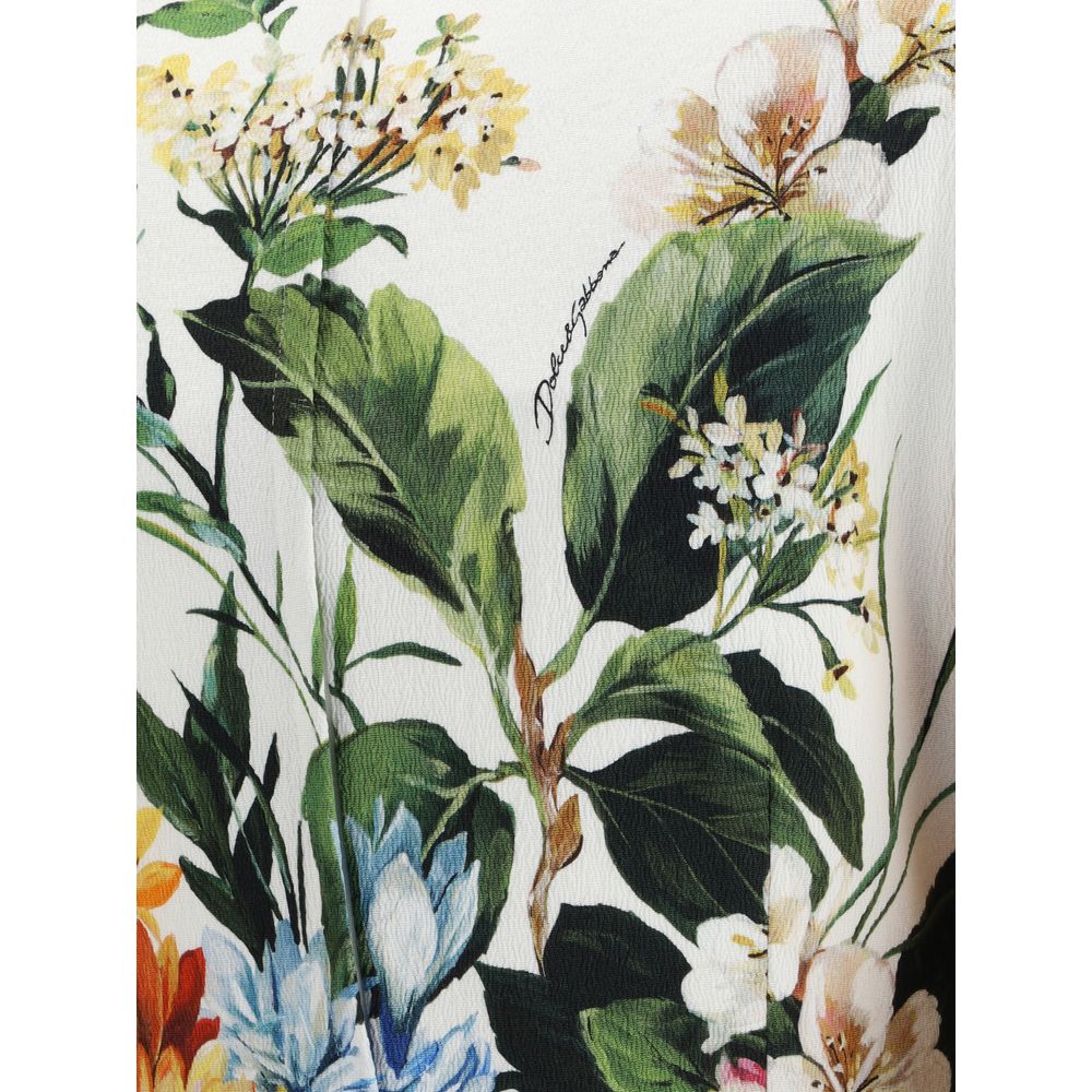 Dolce &amp; Gabbana Midikleid mit Blumenstrauß-Print
