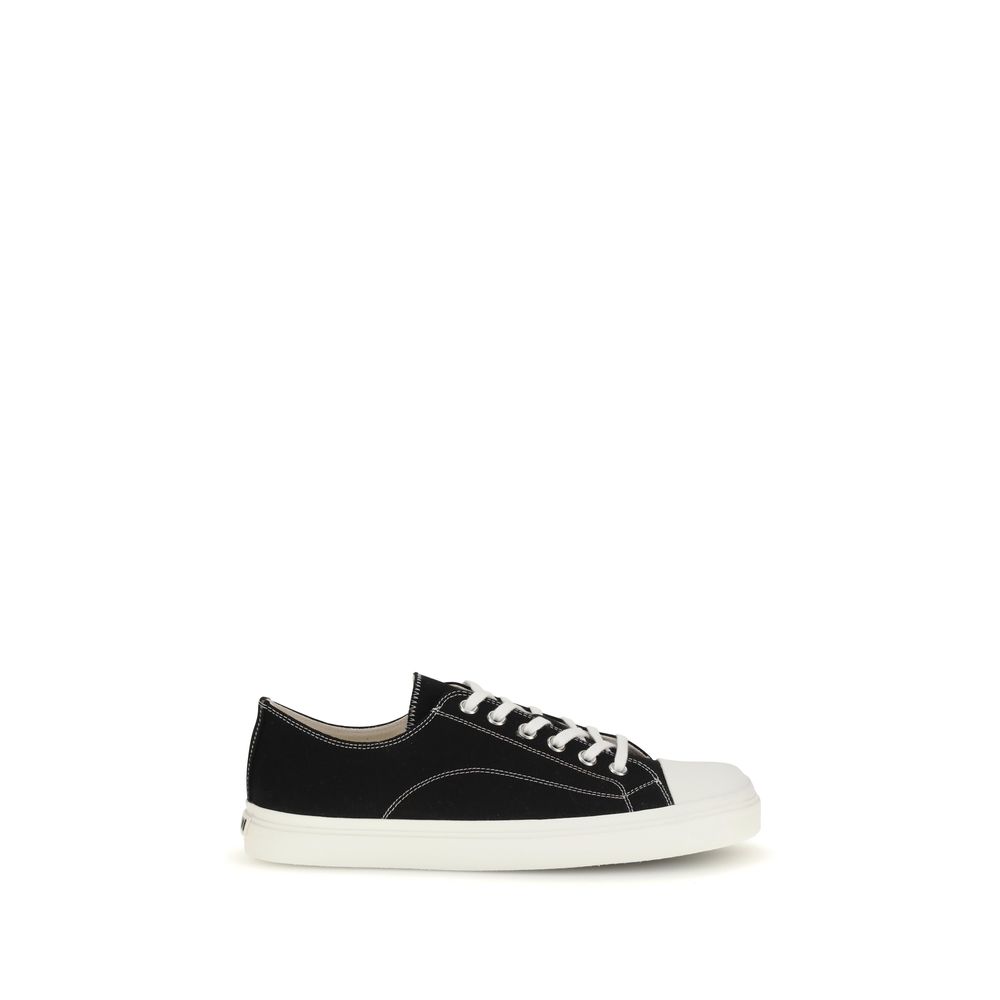 Moschino Schwarze Baumwoll-Sneaker mit niedrigem Schaft