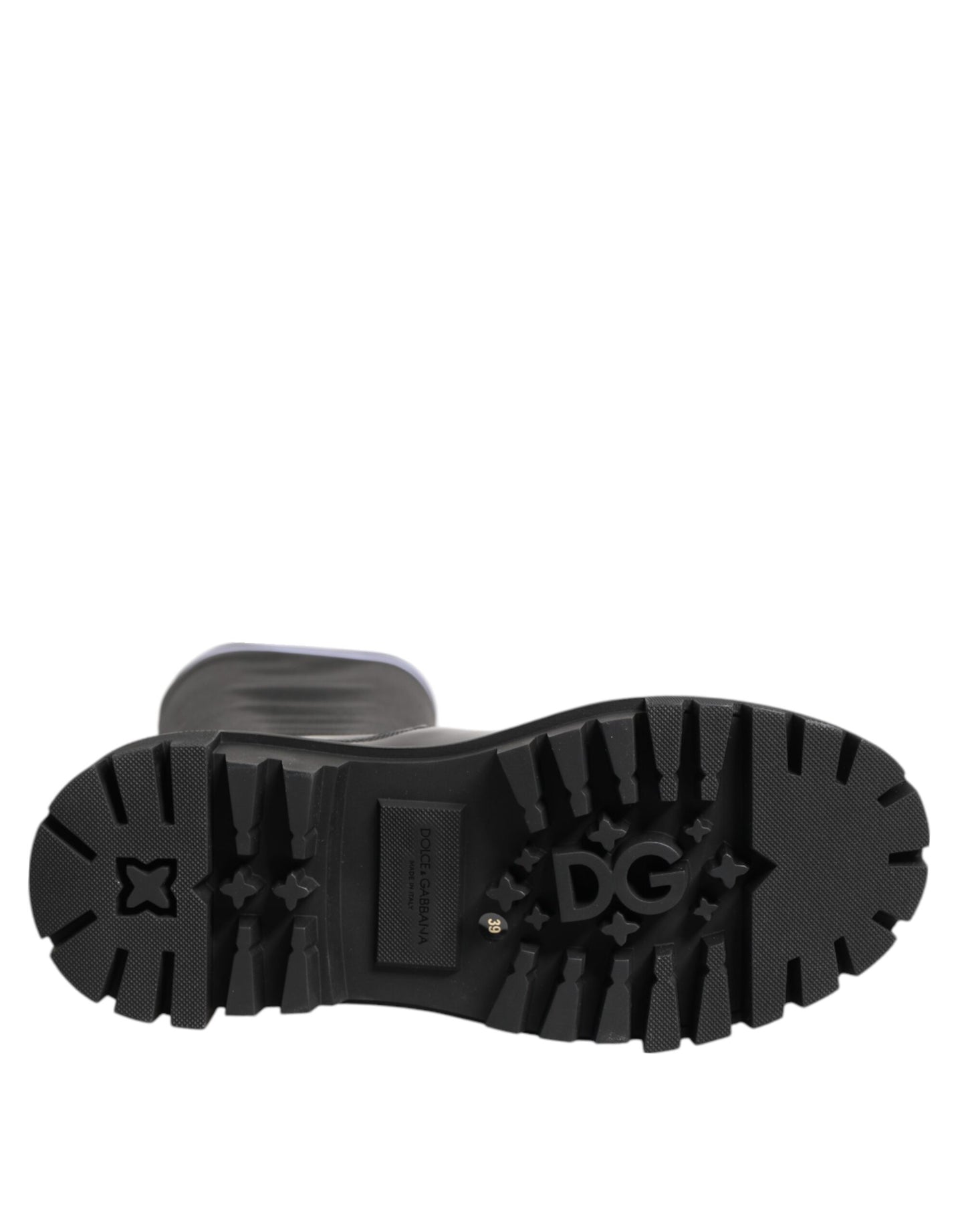 Dolce &amp; Gabbana Schwarz Weiß Polyester Socken Hohe Stiefel Schuhe