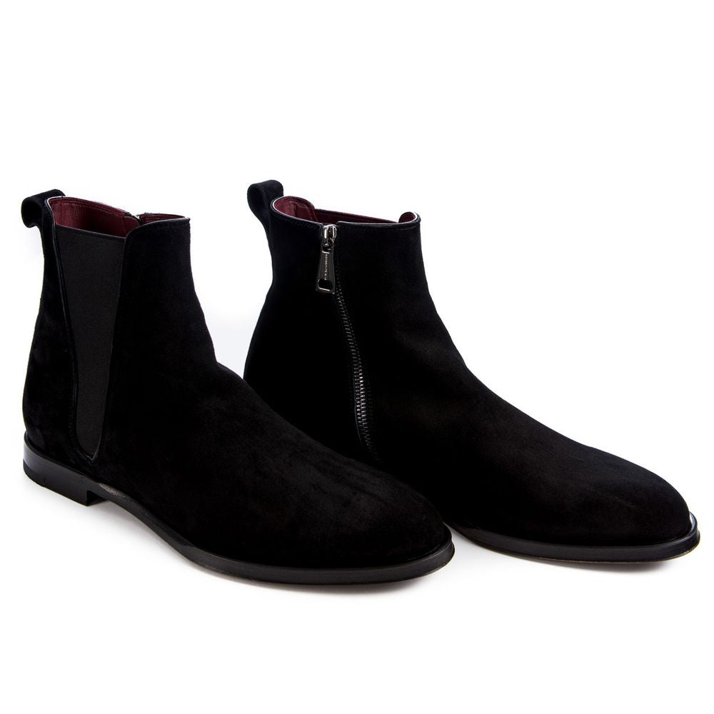 Dolce &amp; Gabbana Herren-Stiefeletten aus schwarzem Kalbsleder