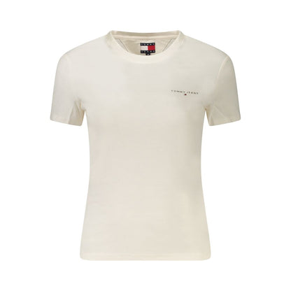 Tommy Hilfiger – Weißes Baumwoll-T-Shirt für Damen