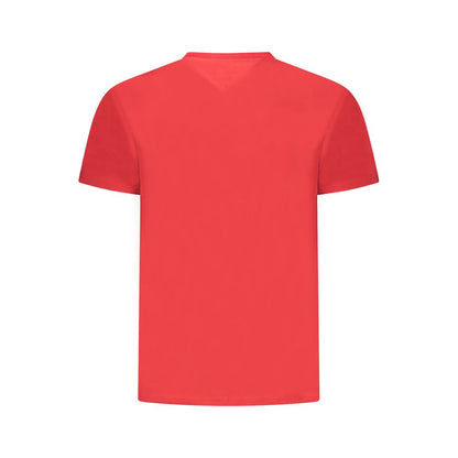 Tommy Hilfiger – Rotes Herren-T-Shirt aus Baumwolle