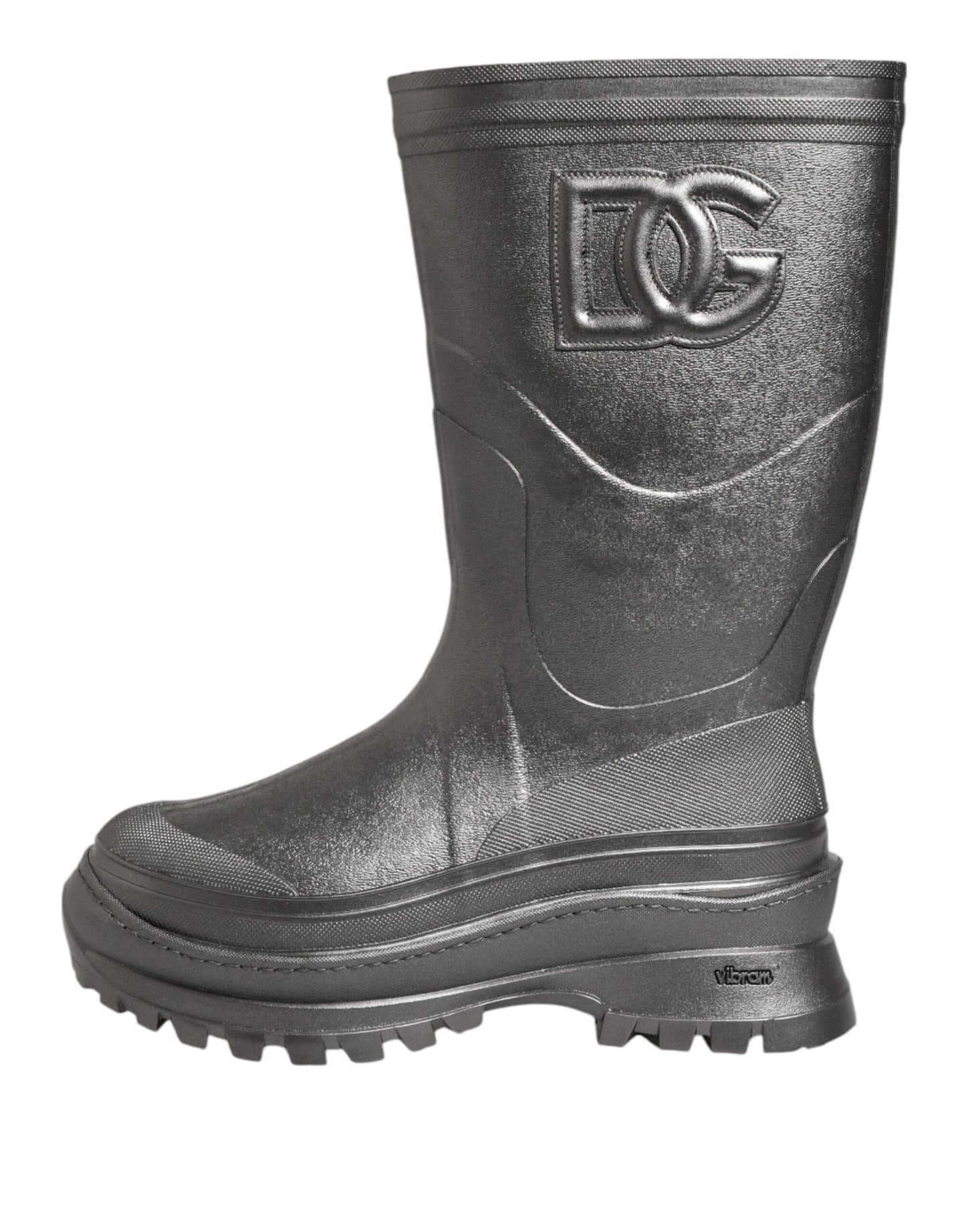 Dolce &amp; Gabbana – Schwarze Argento-Gummistiefel zum Hineinschlüpfen