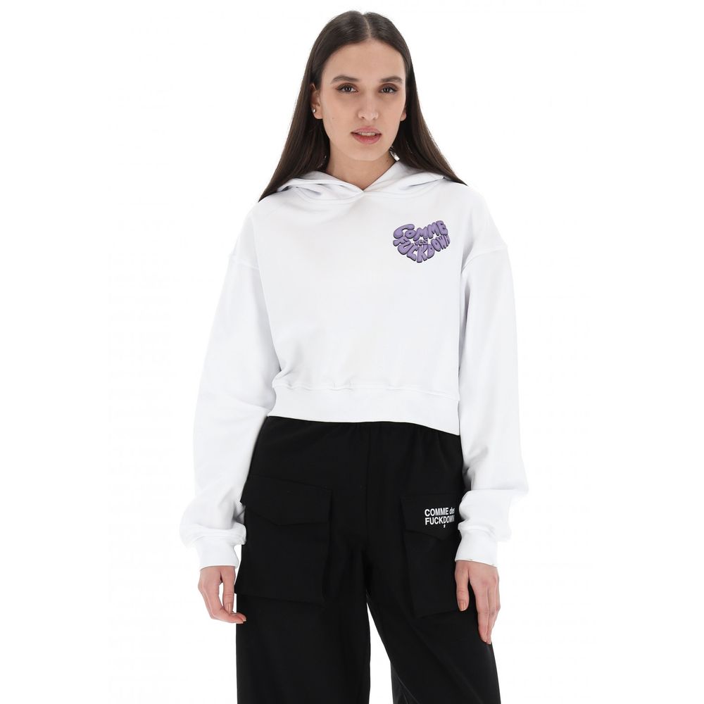 Comme Des Fuckdown Weißes Baumwoll-Sweatshirt für Damen