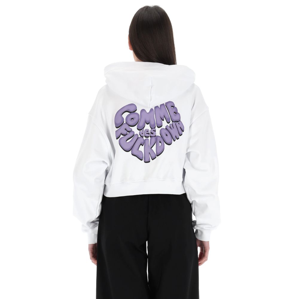 Comme Des Fuckdown Weißes Baumwoll-Sweatshirt für Damen