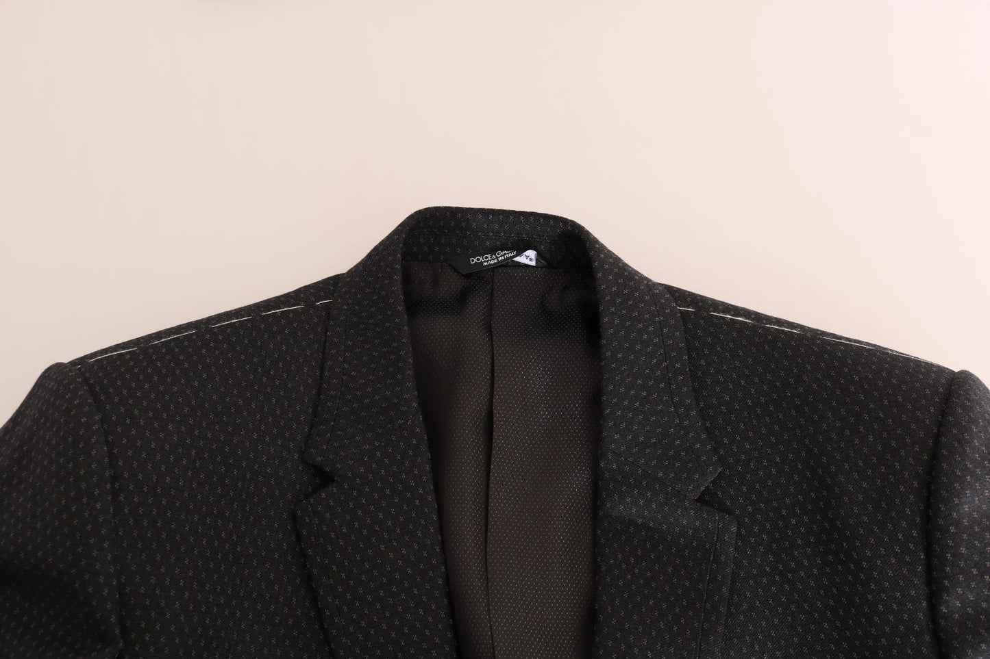 Dolce &amp; Gabbana – Grau gemusterter 3-teiliger Slim-Fit-Anzug aus Wolle