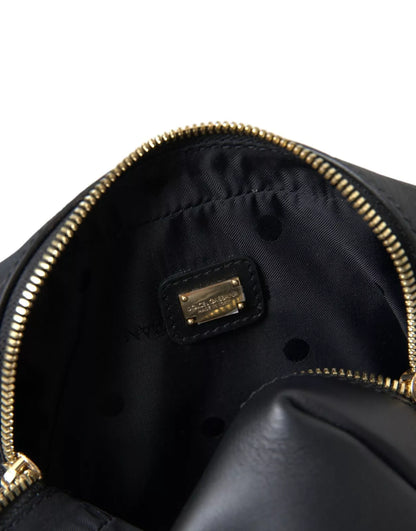 Dolce &amp; Gabbana – Gürteltasche aus schwarzem Kalbsleder mit doppeltem Hüftgürtel