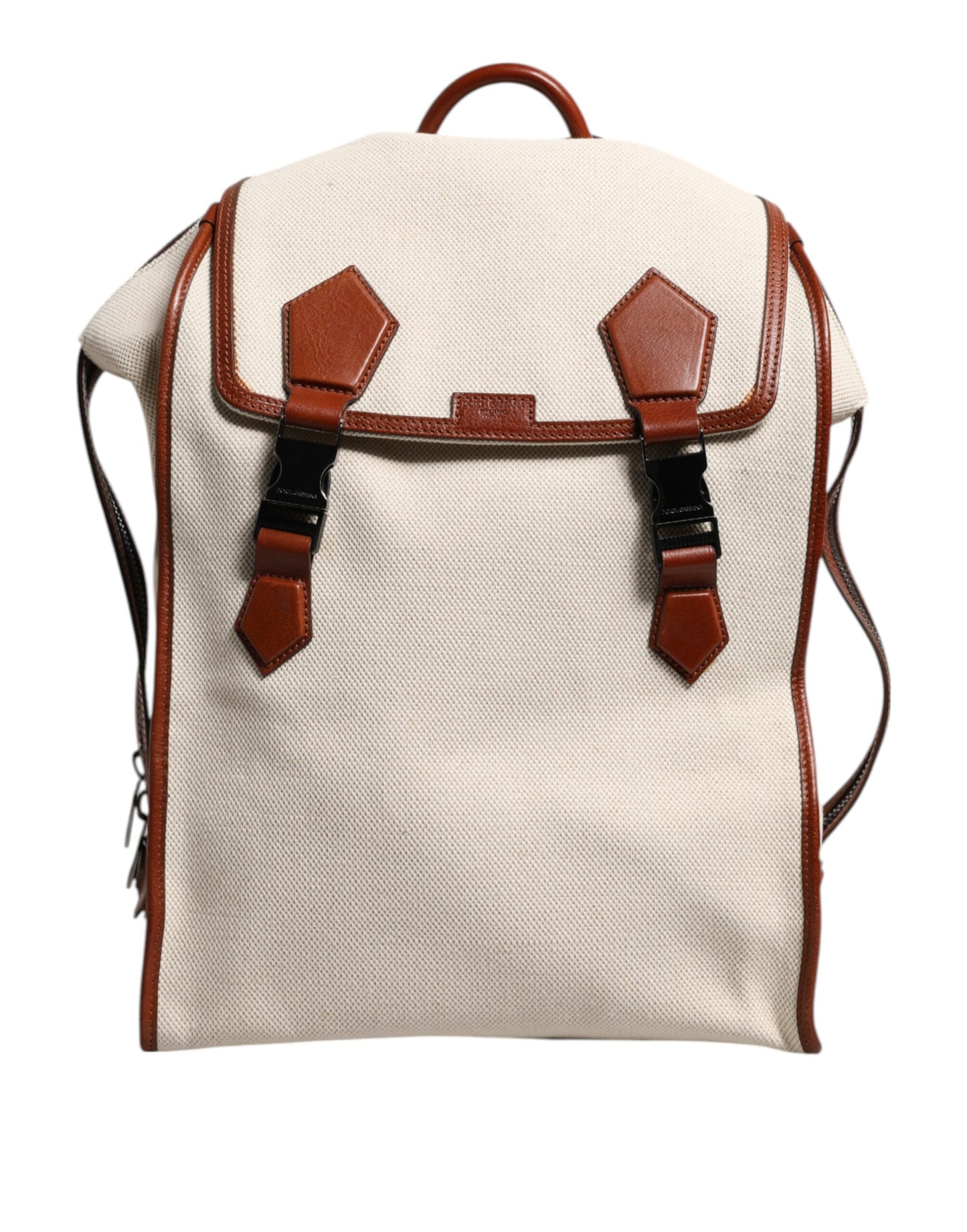 Dolce &amp; Gabbana Beige Braun Canvas Leder EDGE Reise Herren Rucksack Tasche