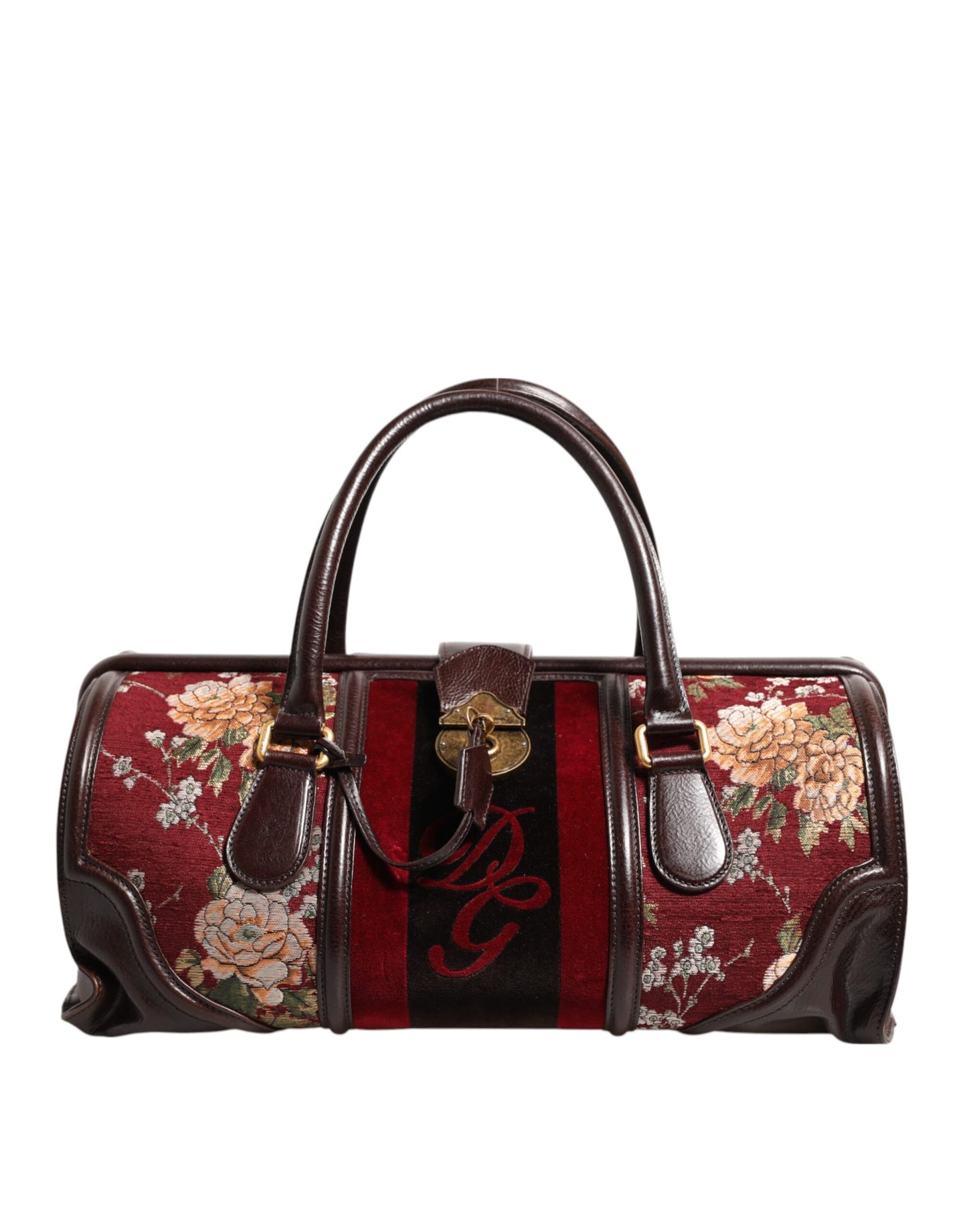 Dolce &amp; Gabbana Reisetasche aus mehrfarbigem Leder-Jacquard-Samt