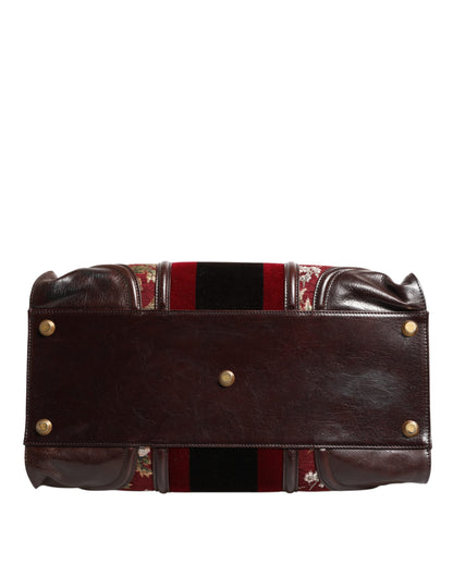 Dolce &amp; Gabbana Reisetasche aus mehrfarbigem Leder-Jacquard-Samt