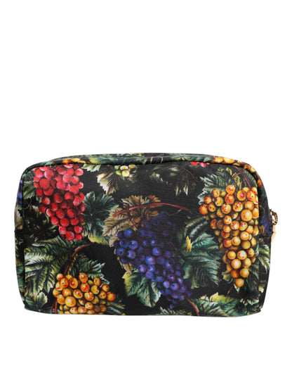 Dolce &amp; Gabbana – Clutch mit Logo-Schild und mehrfarbigem Traubenprint