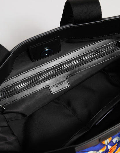 Dolce &amp; Gabbana Mehrfarbige Maiolica-Print-Tragetasche mit Schultergurt