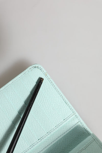 Dolce &amp; Gabbana – Mintgrüne, zweifach faltbare Continental-Clutch aus Leder