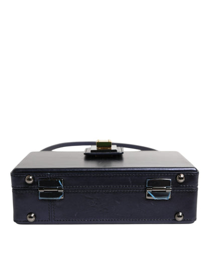 Dolce &amp; Gabbana Blaue DG BOX Umhängetasche aus Lammleder