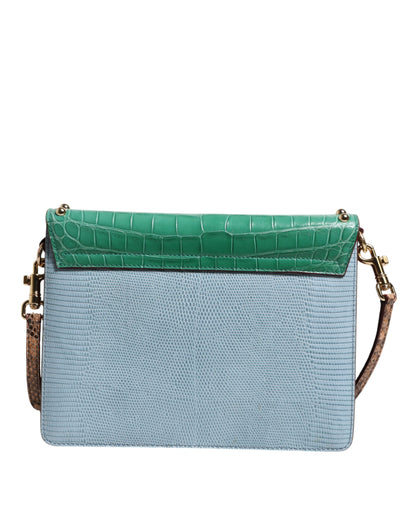 Dolce & Gabbana Blue Green LUCIA Embellished Crossbody Bag