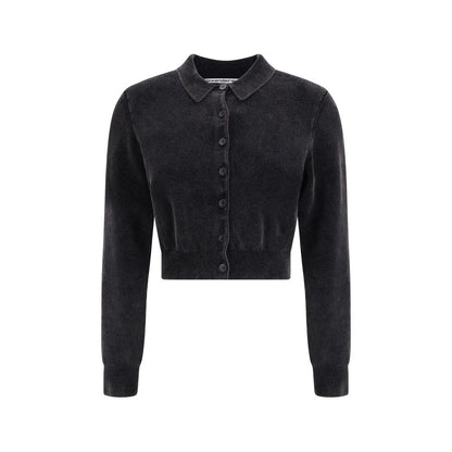 Schwarze Baumwoll-Strickjacke von Alexander Wang