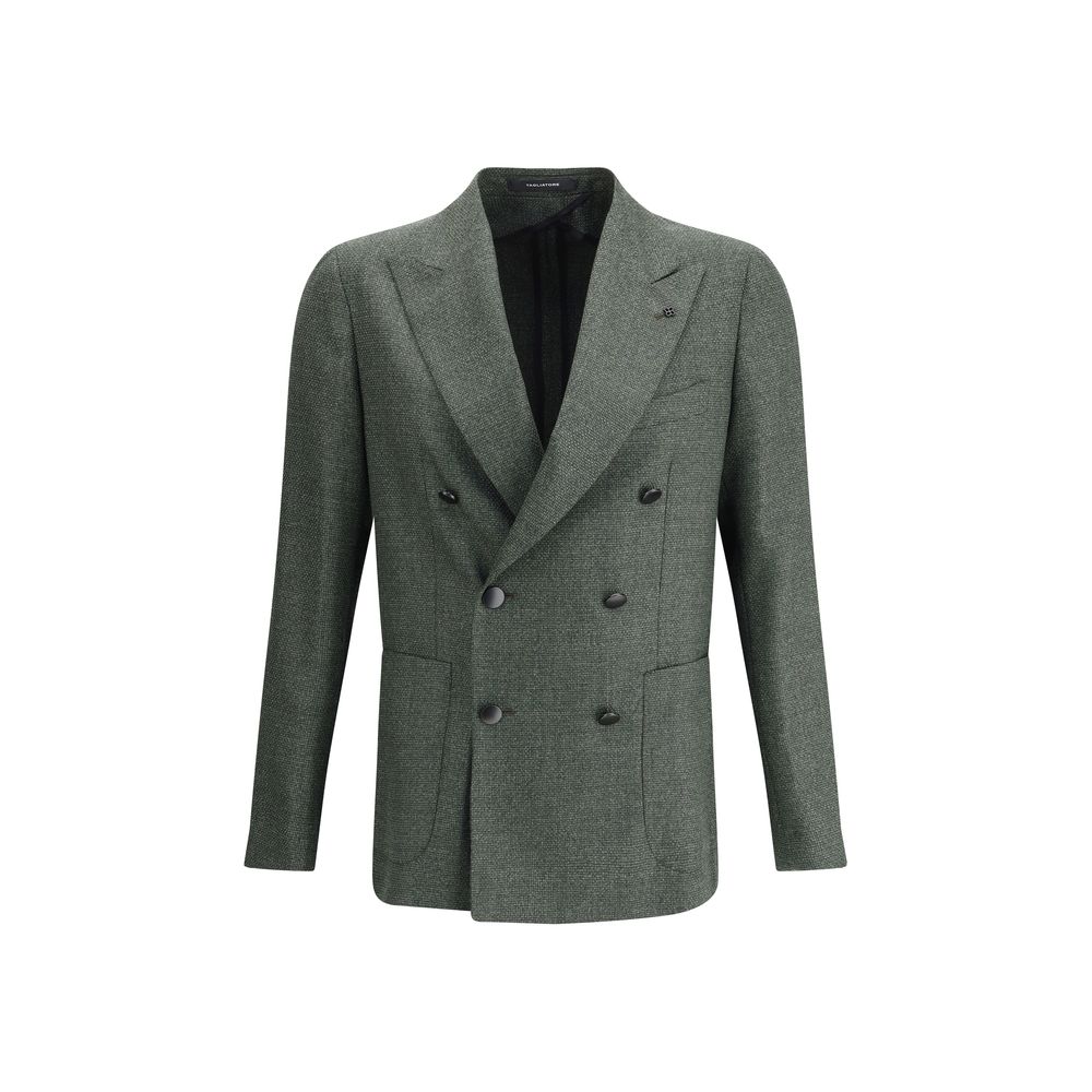 Tagliatore Blazer aus grünem Fleece-Wollstoff