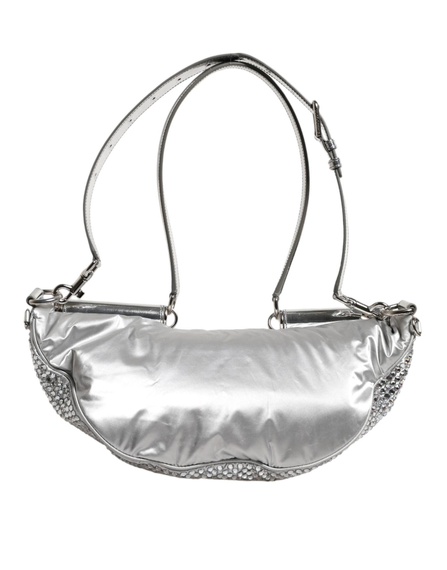 Dolce & Gabbana Silver Crystal-Embellished Belt Strap Bag