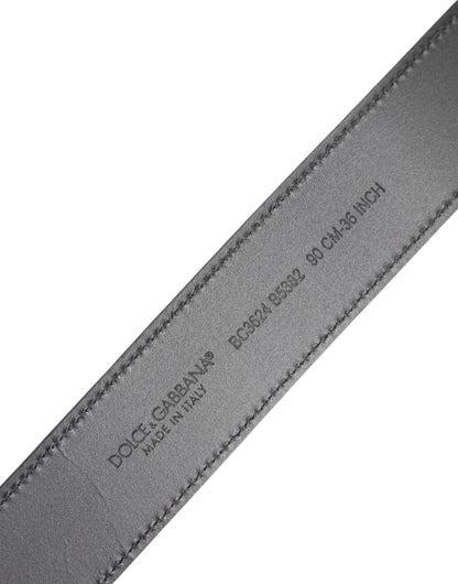 Dolce &amp; Gabbana – Klassischer Gürtel aus schwarzem Leder mit Metall-Logoschnalle