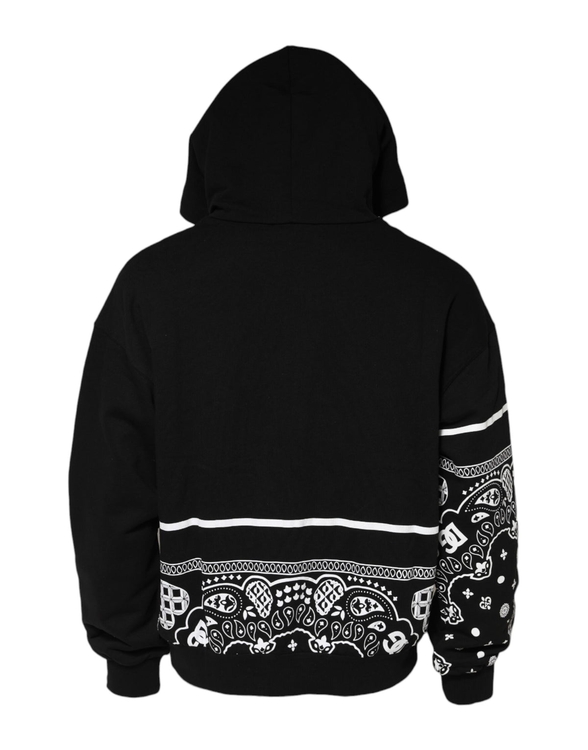 Dolce &amp; Gabbana Schwarzer Bandana-Kapuzenpullover für Herren