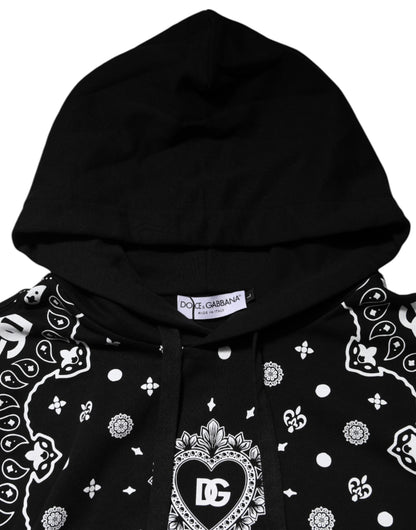 Dolce &amp; Gabbana Schwarzer Bandana-Kapuzenpullover für Herren