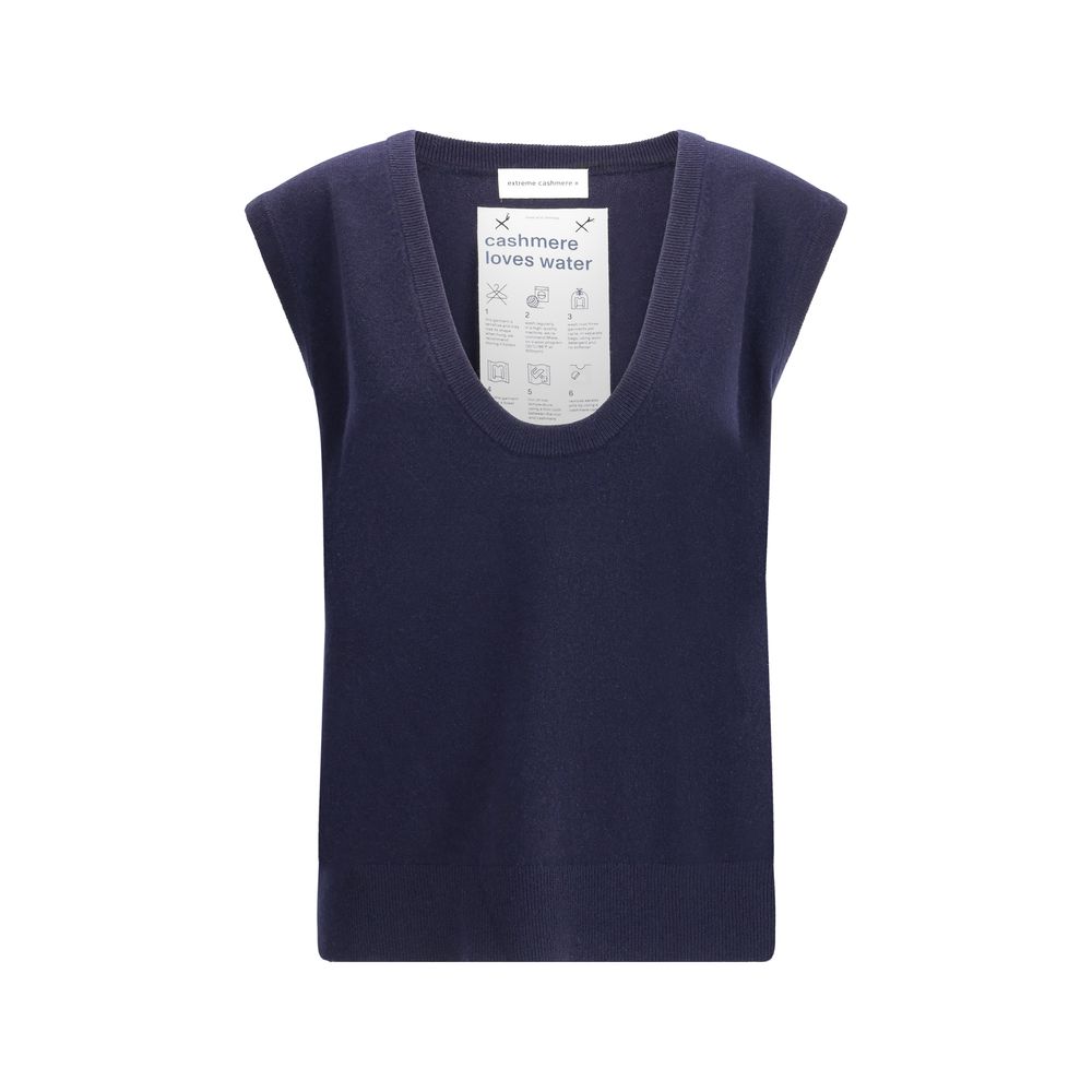 Extreme Cashmere Blue Cashmere Sleeveles Sweater