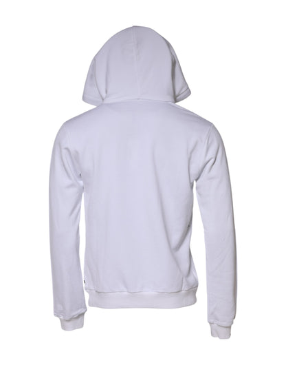 Dolce & Gabbana White Sacred Heart Hooded Sweatshirt Sweater