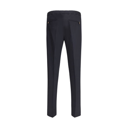 PT Torino Black Fleece Wool Casual Pants