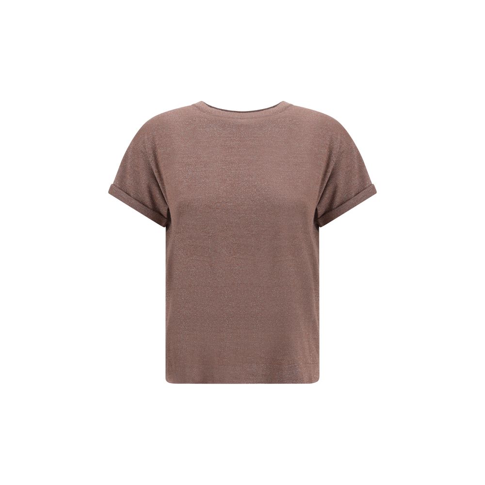 Brunello Cucinelli Kaschmir-Glitzer-T-Shirt