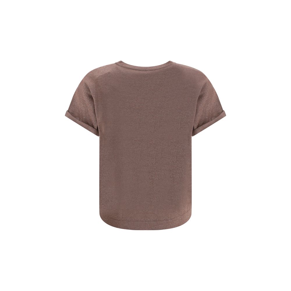 Brunello Cucinelli Kaschmir-Glitzer-T-Shirt