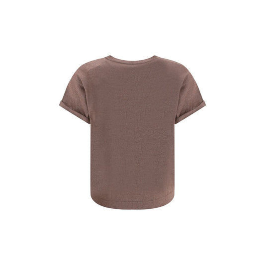 Brunello Cucinelli Kaschmir-Glitzer-T-Shirt