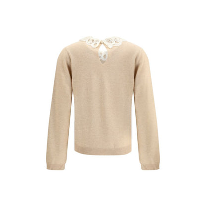 Fabiana Filippi Beige Fleece Wool Sweatshirt