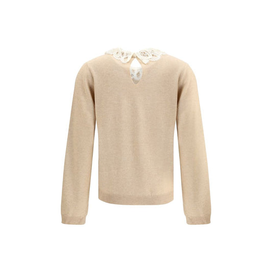 Fabiana Filippi Beige Fleece Wool Sweatshirt
