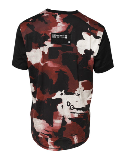Dolce &amp; Gabbana Mehrfarbiges Camouflage-T-Shirt mit Rundhalsausschnitt