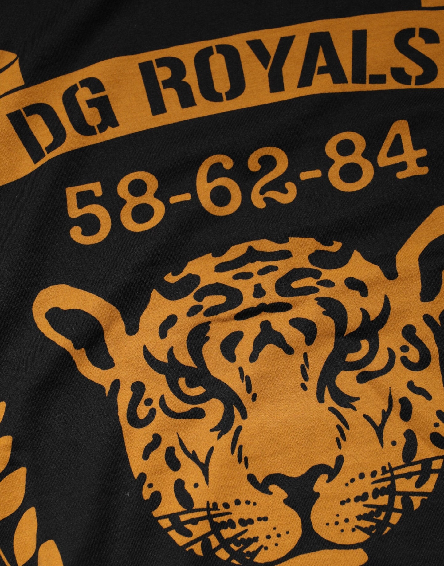 Dolce &amp; Gabbana Schwarzes DG Royals Baumwoll-T-Shirt mit Rundhalsausschnitt