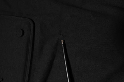 Dolce &amp; Gabbana – Schwarzes Baumwoll-T-Shirt mit Rundhalsausschnitt und geprägtem Logo