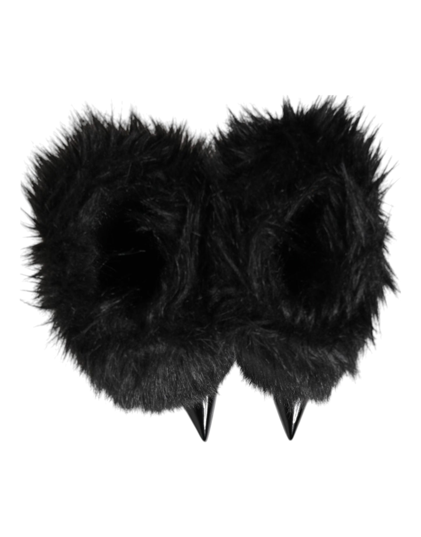 Dolce &amp; Gabbana – Kniehohe Stiefel mit spitzem Absatz und Kunstfell in Schwarz