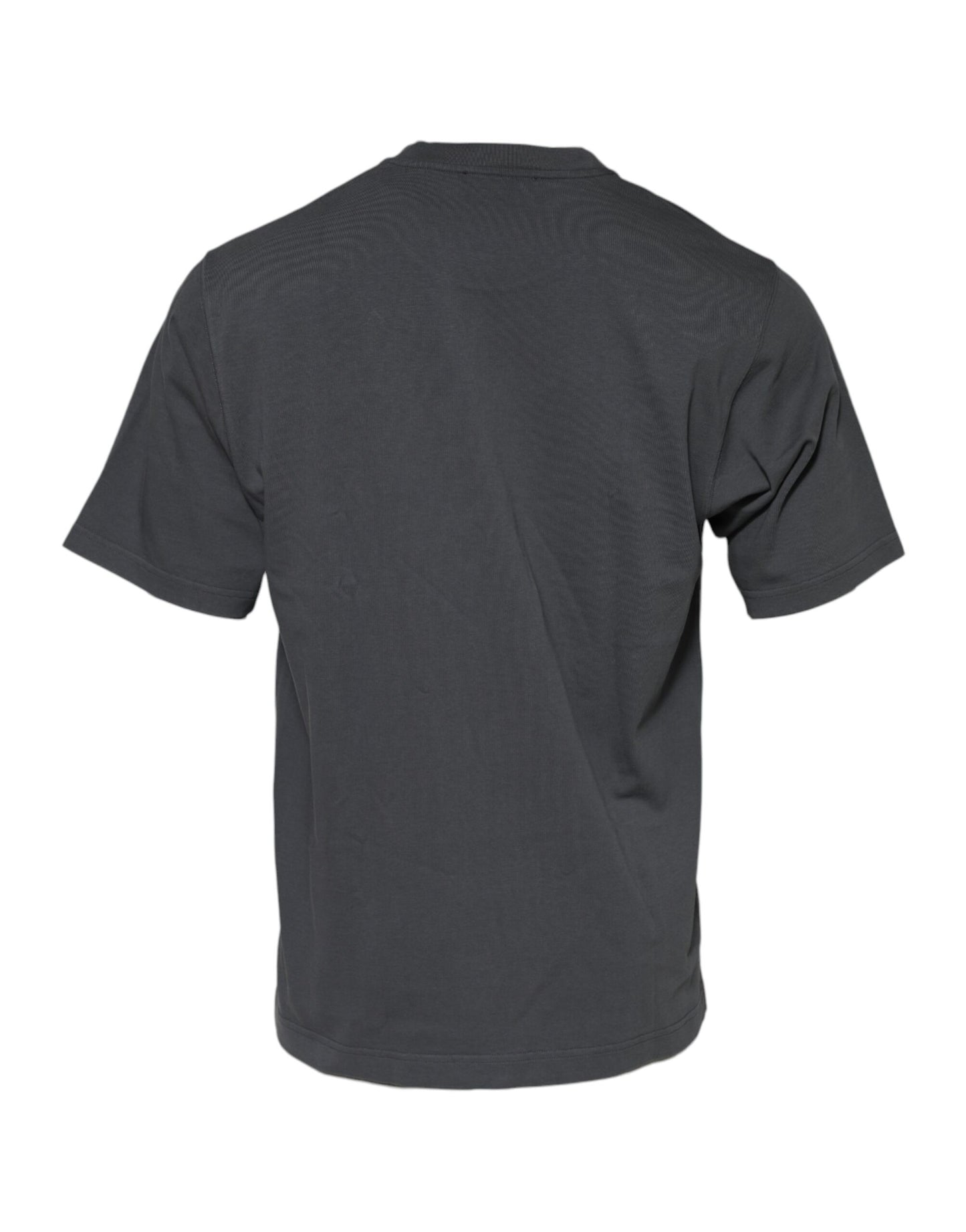 Dolce &amp; Gabbana – Graues T-Shirt aus Baumwolle mit Rundhalsausschnitt und Logografik