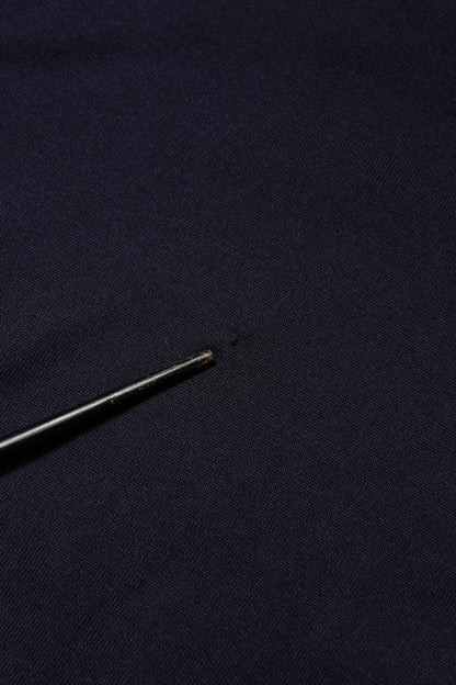 Dolce &amp; Gabbana – Dunkelblaues Seiden-T-Shirt mit Rundhalsausschnitt und kurzen Ärmeln