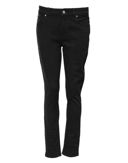Dolce &amp; Gabbana – Schwarze Skinny-Jeans aus Baumwolle mit mittlerer Taille 